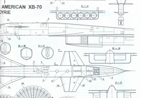 North American XB-70 Valkyrie чертежи (рисунки) самолета